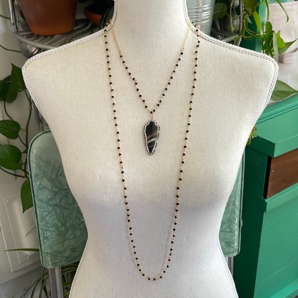 Black crystal and glass rhinestone statement set - Picture 1 of 6